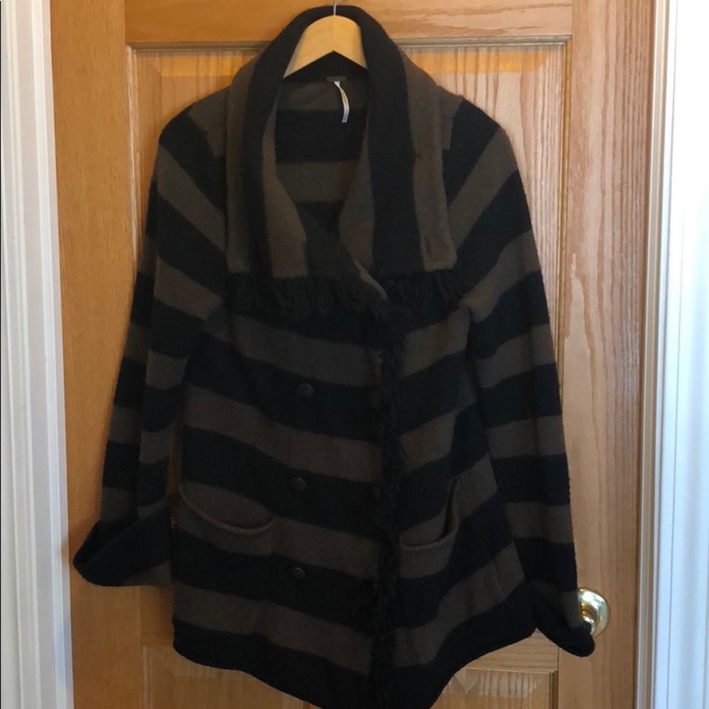 Free People Military Double Breasted Jacket, large